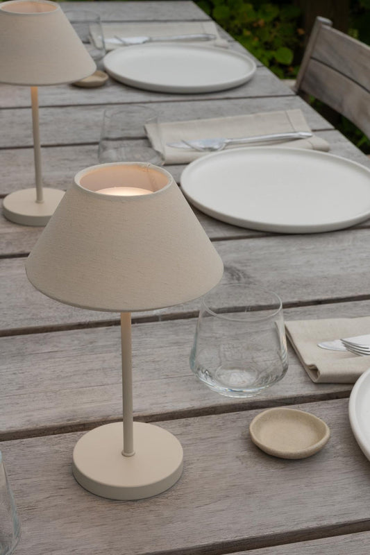 Bordslampa 26cm - Portabel - Offwhite