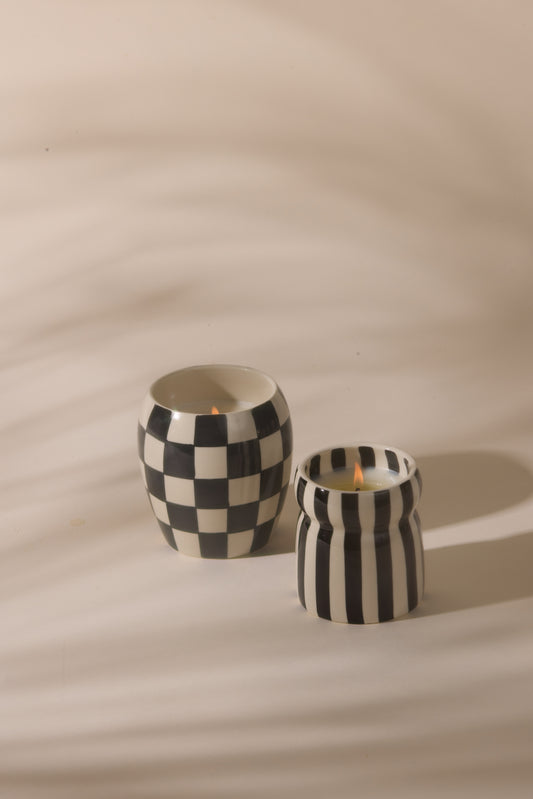 Doftljus - Cabana - Lava Stone - Svart/Vit