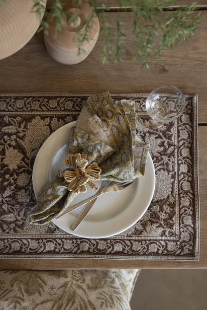 Tablett - Indian Rose - Brun