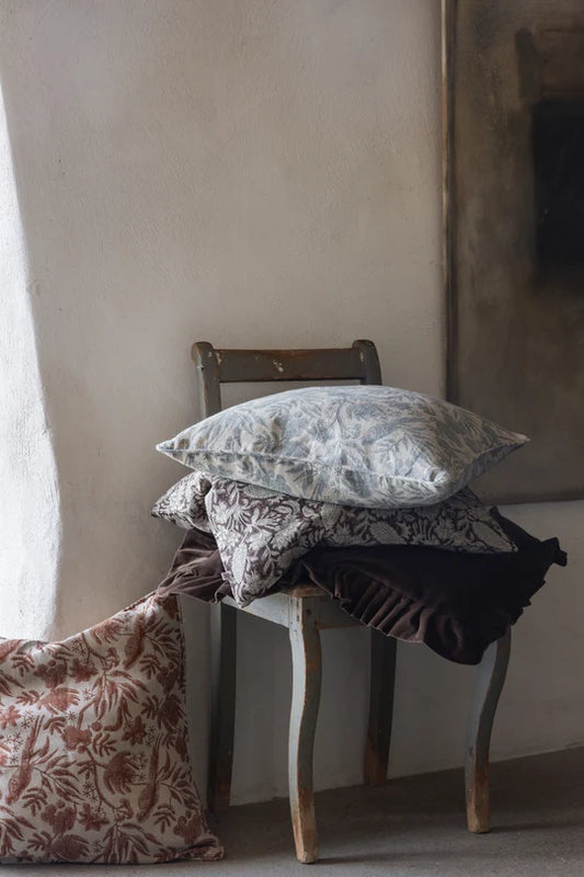 Kuddfodral 50x50cm - Parrot Open - Linen - Rust