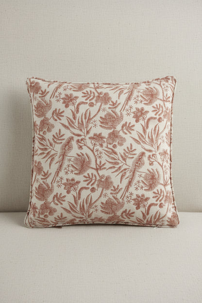 Kuddfodral 50x50cm - Parrot Open - Linen - Rust