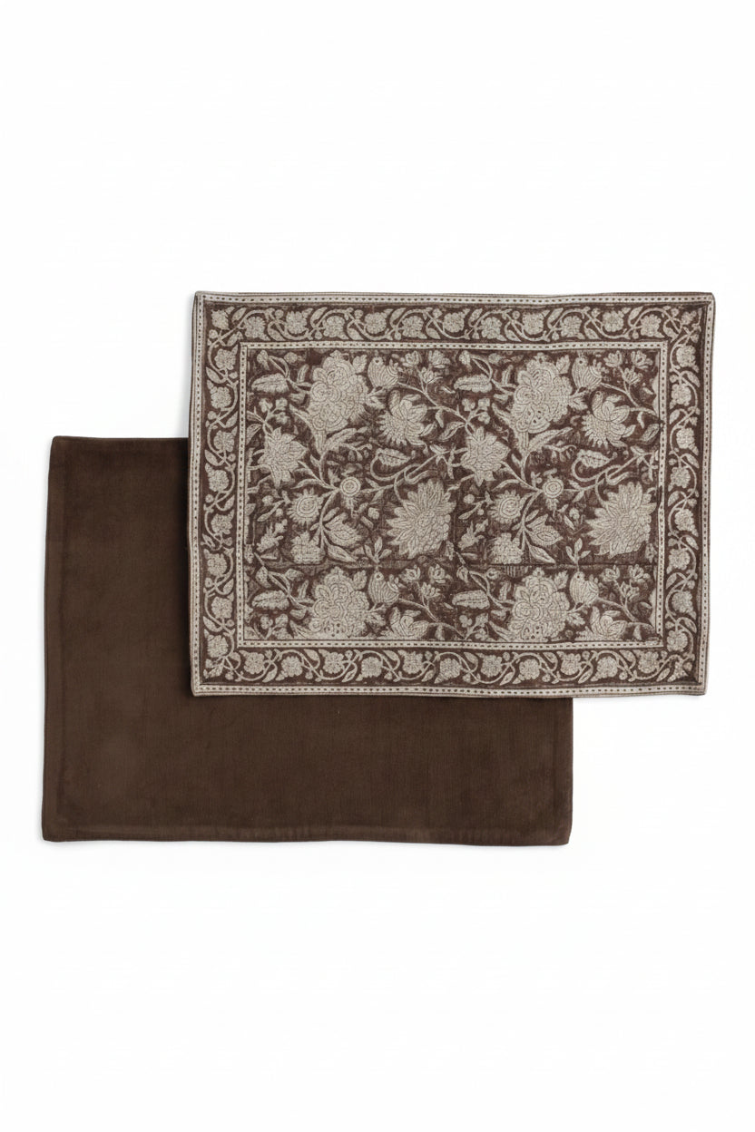 Tablett - Indian Rose - Brun