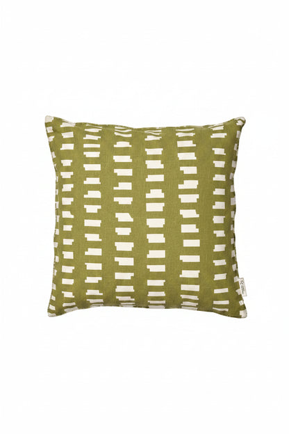 Kuddfodral 50x50cm - Ikat Block - Grön