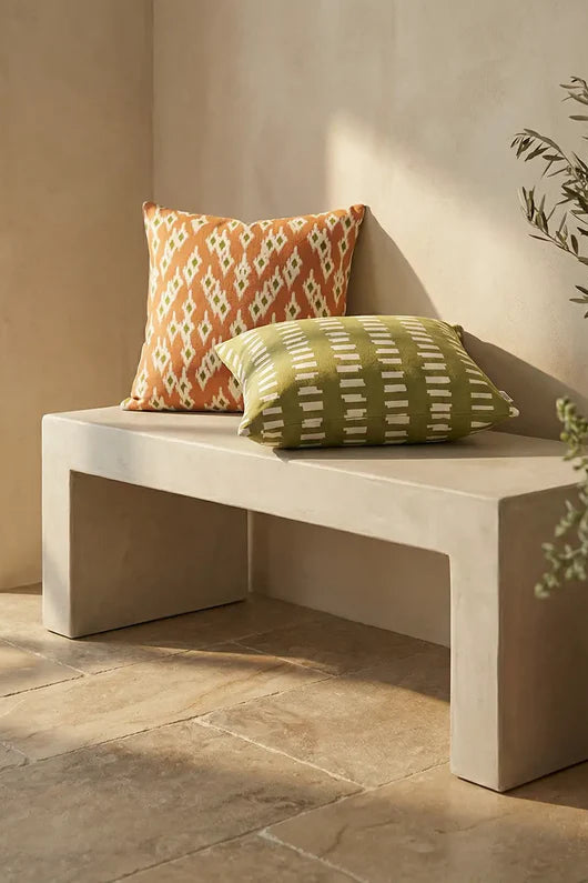 Kuddfodral 50x50cm - Ikat Block - Grön