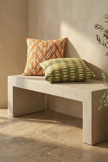 Kuddfodral 50x50cm - Ikat Block - Grön