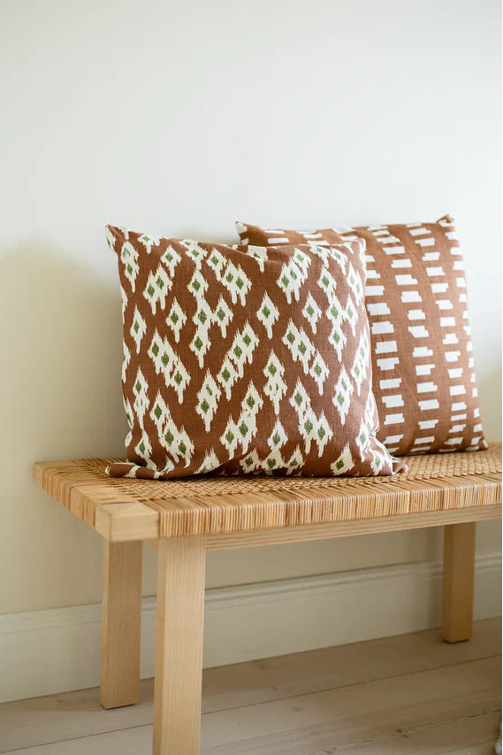 Kuddfodral 50x50cm - Ikat Block - Terracotta
