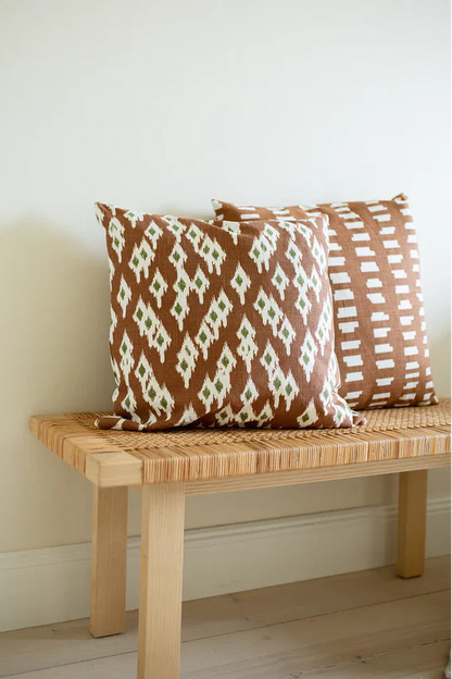 Kuddfodral 50x50cm - Ikat Block - Terracotta