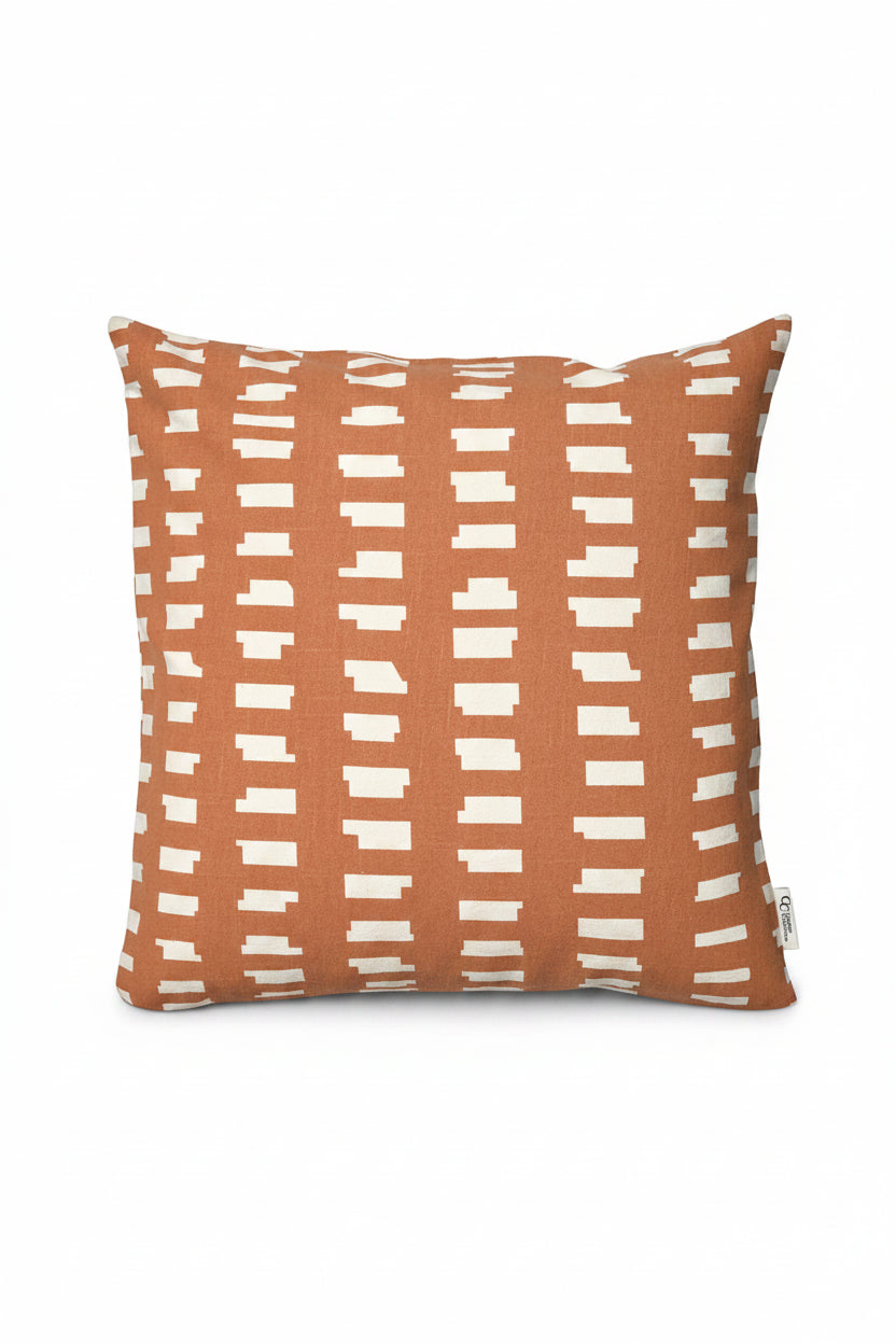 Kuddfodral 50x50cm - Ikat Block - Terracotta