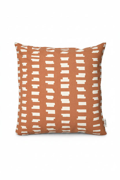 Kuddfodral 50x50cm - Ikat Block - Terracotta