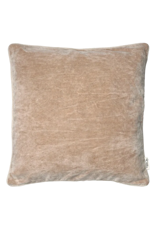 Kuddfodral 50x50cm - Velvet - Stonewash Beige