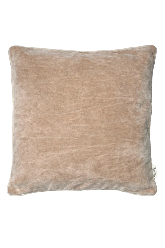 Kuddfodral 50x50cm - Velvet - Stonewash Beige