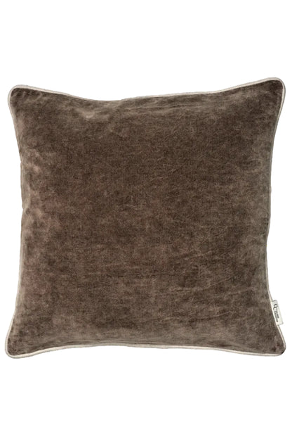 Kuddfodral 50x50cm - Velvet - Stonewash Brown