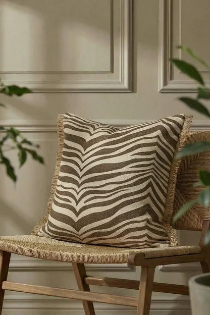 Kuddfodral 50x50cm - Zebra - Brun