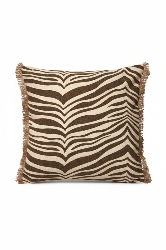 Kuddfodral 50x50cm - Zebra - Brun