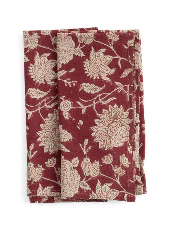 Linneservetter 2-pack - Indian Rose - Röd