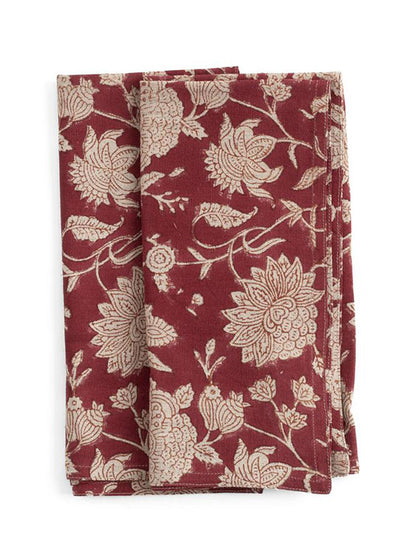 Linneservetter 2-pack - Indian Rose - Röd