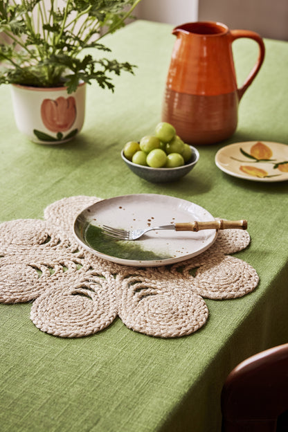 Tablett Ø40cm - Jute - Natur - Elin Anemone