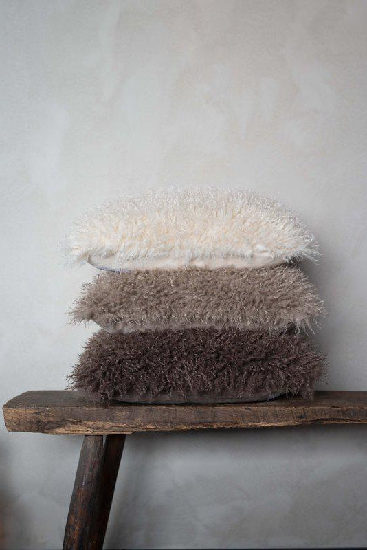 Kuddfodral 48x48cm - Curly - Brun