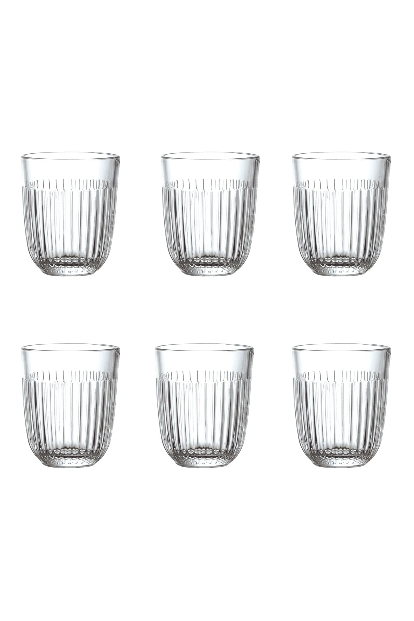 Glas 6-Pack Räfflat klarglas