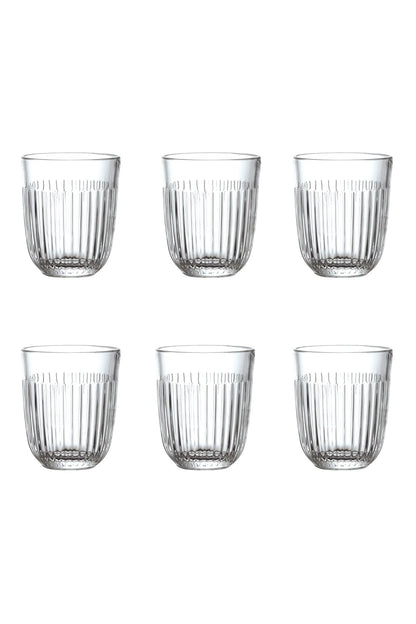 Glas 6-Pack Räfflat klarglas