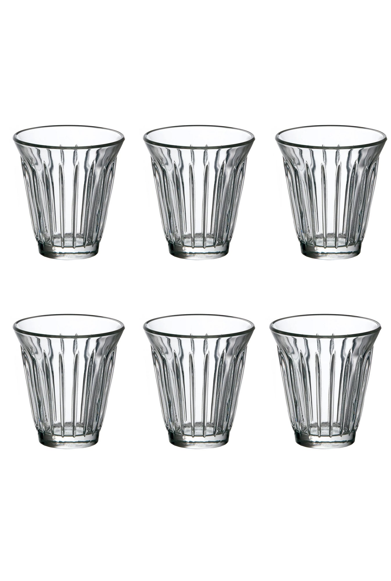 Glas 6-Pack Ribbad Klarglas