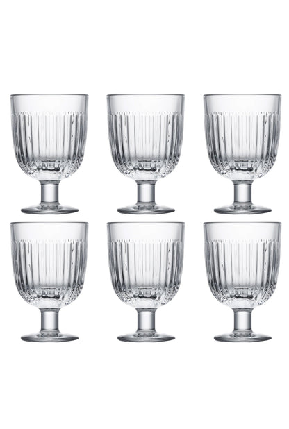 Glas På Fot 6-Pack Ribbad Klarglas