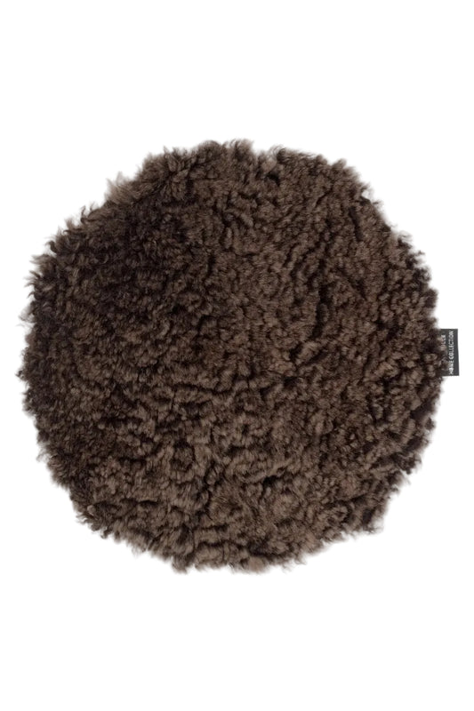 Stolsdyna Ø34cm - Curly - Brown Melange