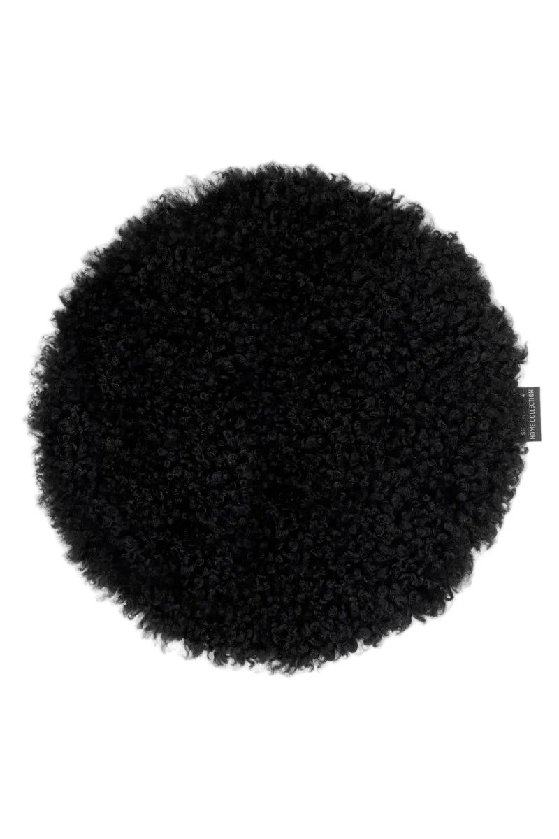 Stolsdyna Ø34cm - Curly - Black