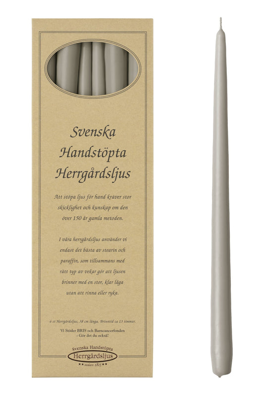 Herrgårdsljus 6-pack - 38cm - Lin