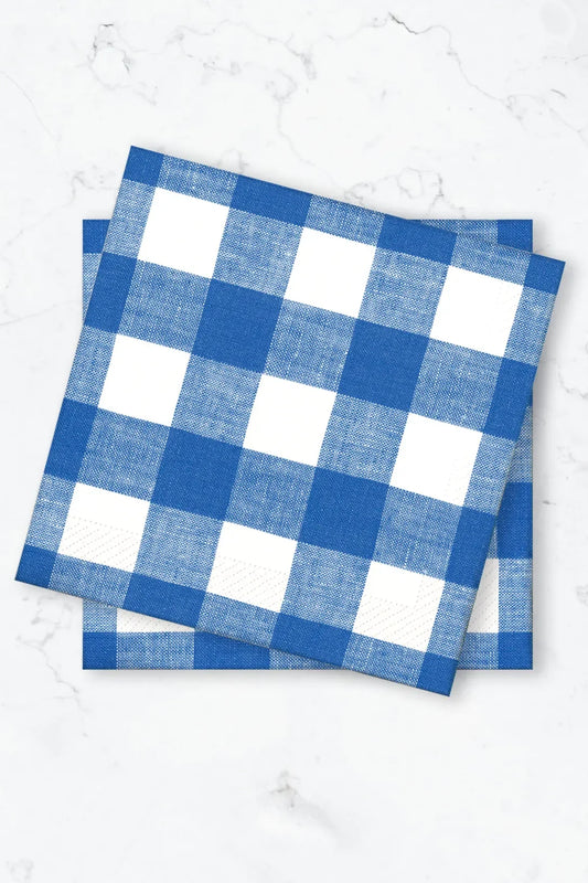 Servett 50-pack - Gingham - Blå