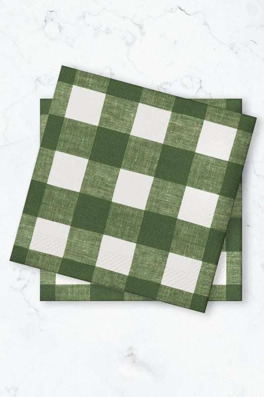 Servett 50-pack - Gingham - Grön