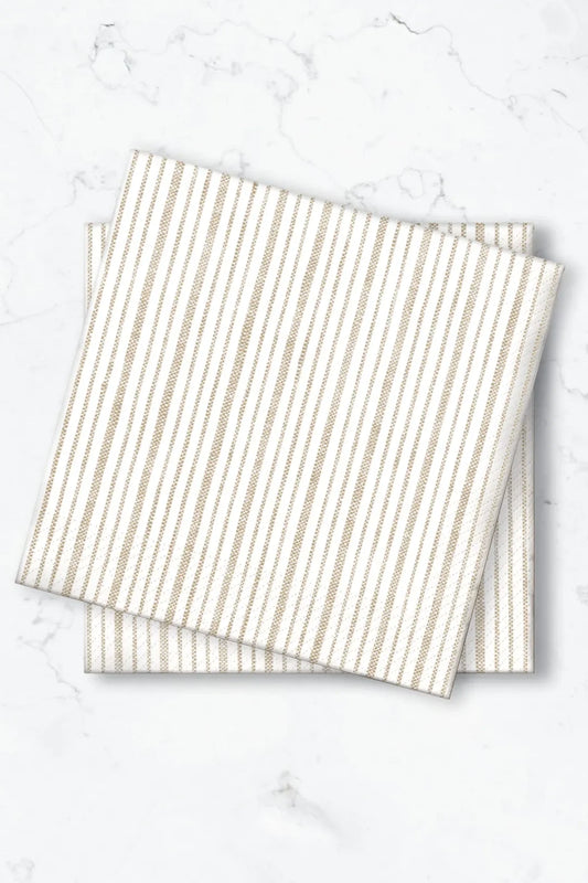 Kaffeservett 50-pack - Rand - Beige
