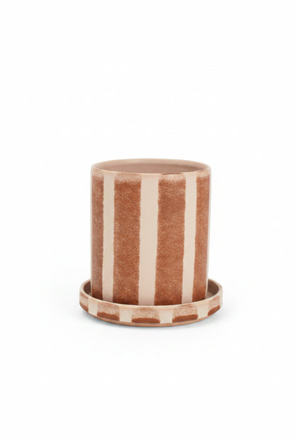 Kruka Ø14,5cm - Rand - Brun/Rosa