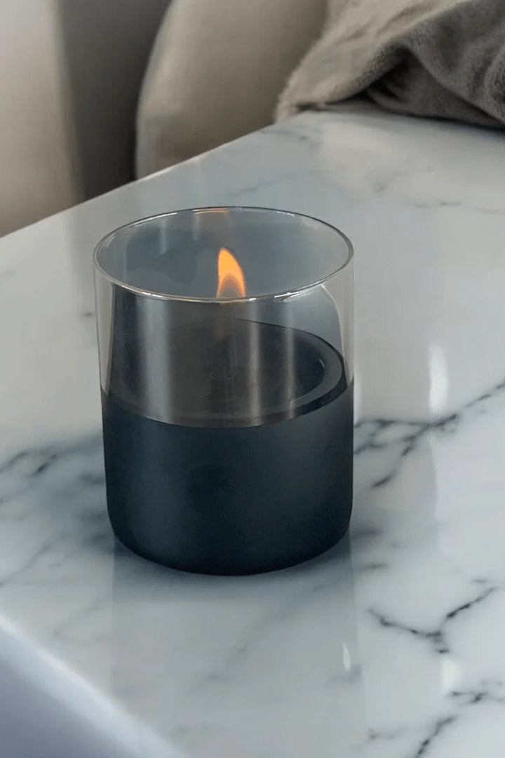 Lykta 10cm - Lilly - Svart/Smoke