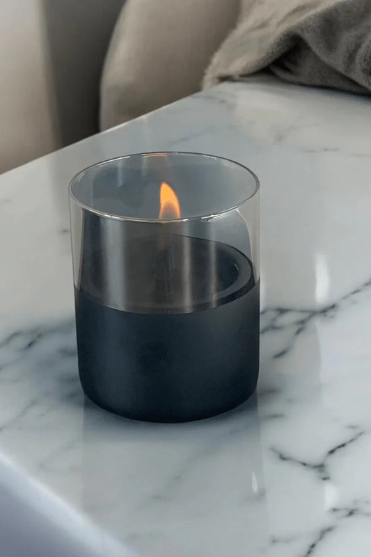 Lykta 10cm - Lilly - Svart/Smoke