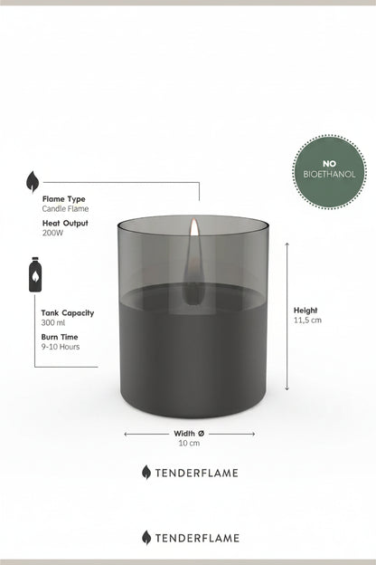 Lykta 10cm - Lilly - Svart/Smoke