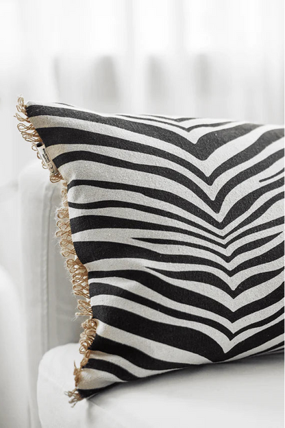 Kuddfodral 40x60cm - Zebra - Svart