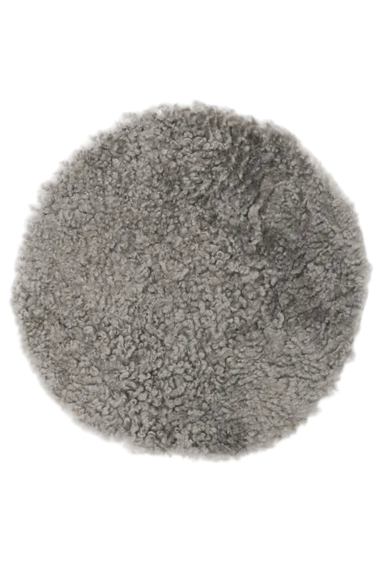 Stolsdyna Ø34cm - Curly - Natural Grey