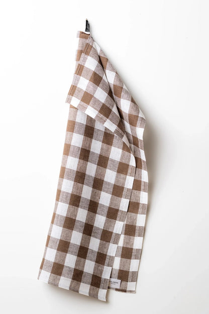 Kökshandduk 50x70cm - Gingham - Brun