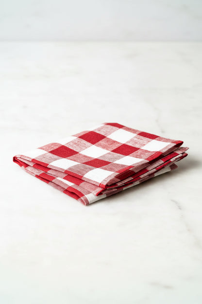 Kökshandduk 50x70cm - Gingham - Röd