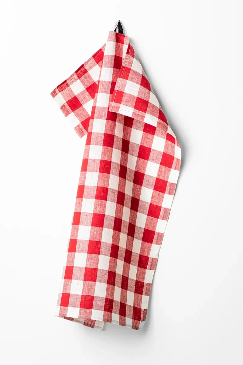Kökshandduk 50x70cm - Gingham - Röd