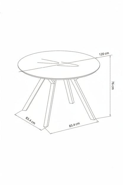 Matbord Ø120cm - Huntington - Svart