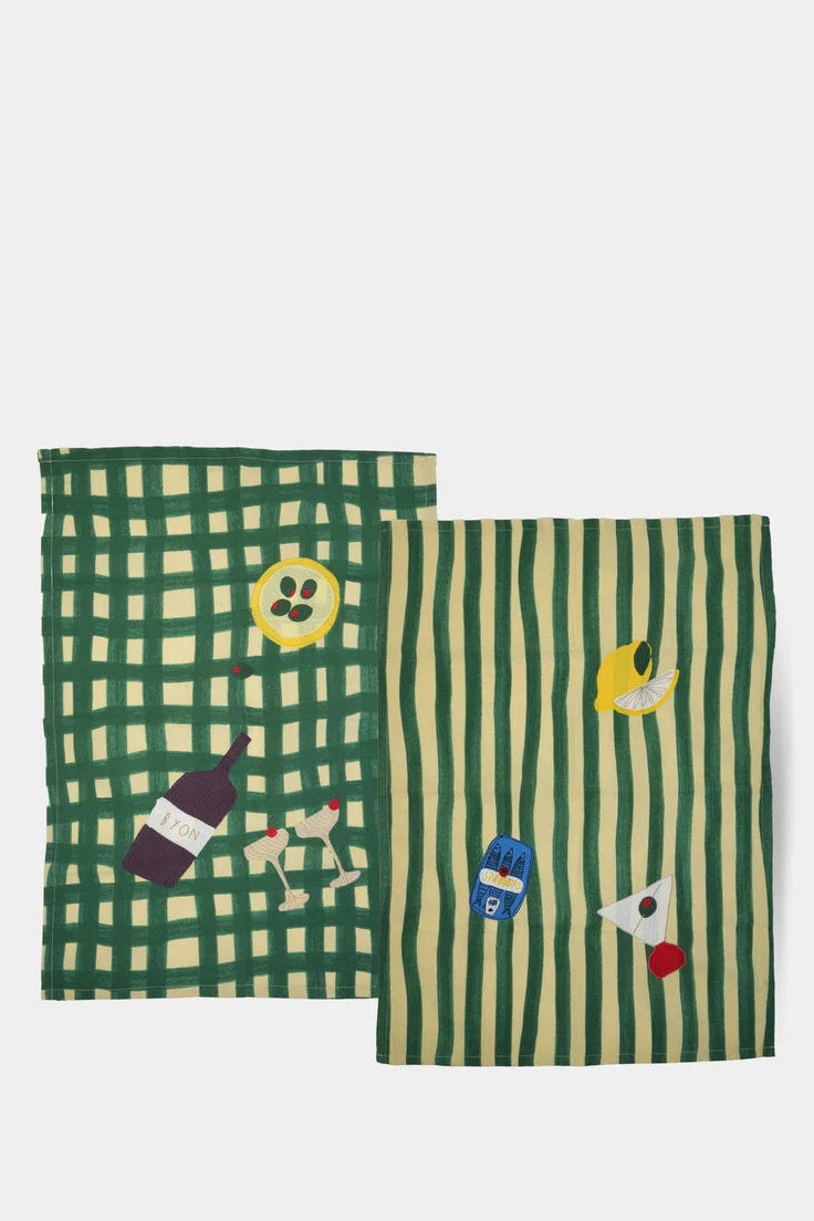 Kökshandduk 2-pack - Sera - Grön