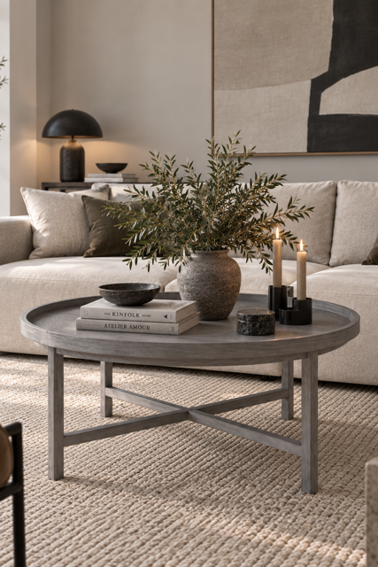 Soffbord Ø90cm - Jaboulet - Grå