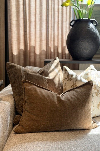 Kuddfodral 60x60cm - Serena Stripe - Chestnut