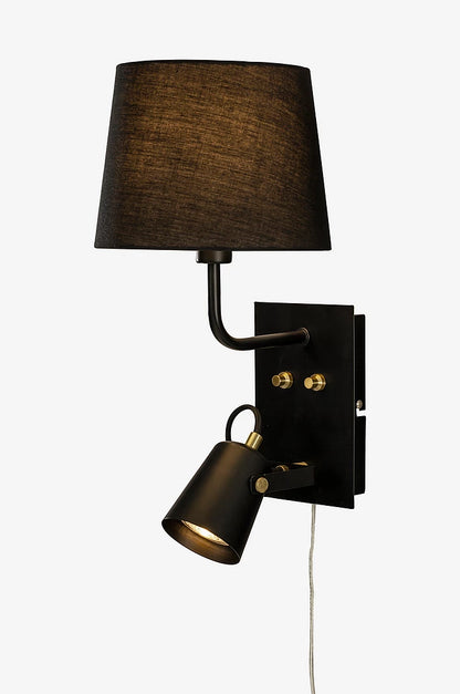 Vägglampa - Metz - Svart/Mässing