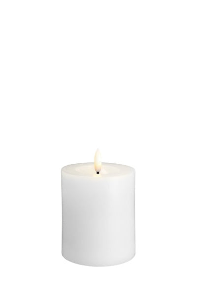 LED-Ljus 74x100mm - Melted Pillar - Classic White
