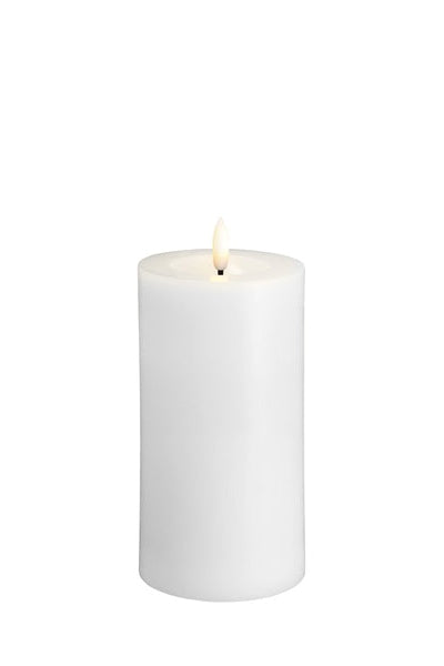 LED-Ljus 74x150mm - Melted pillar - Classic White