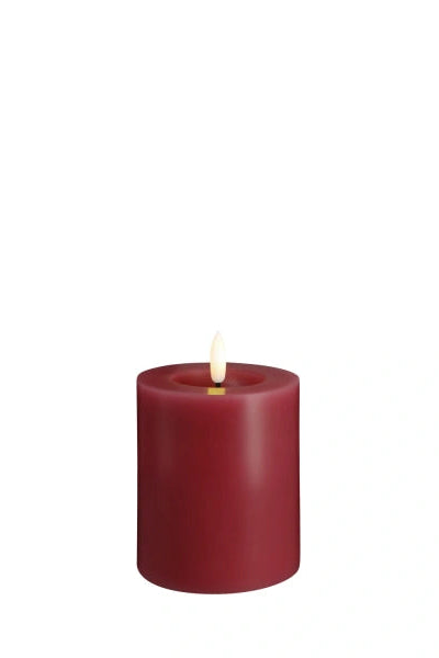 LED-Ljus 74x100mm - Melted Pillar - Cranberry Red