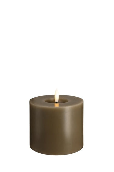 LED-Ljus 99x100mm - Melted Pillar - Dark Sand
